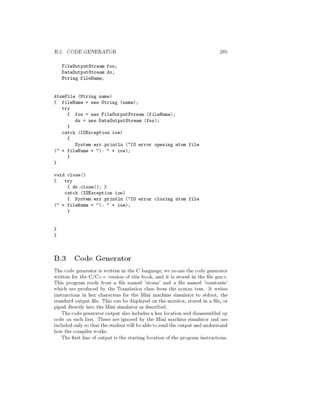 Compiler Design: Theory, Tools, and Examples - Page 285